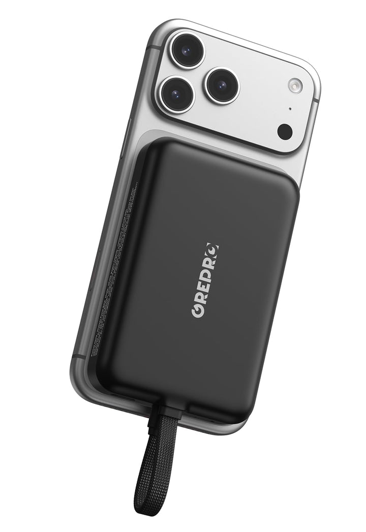 GREPRO Magnetische Power Bank, 10000mAh Powerbank für Magsafe mit 22,5 W Schnellladung USB-C-Kabel,