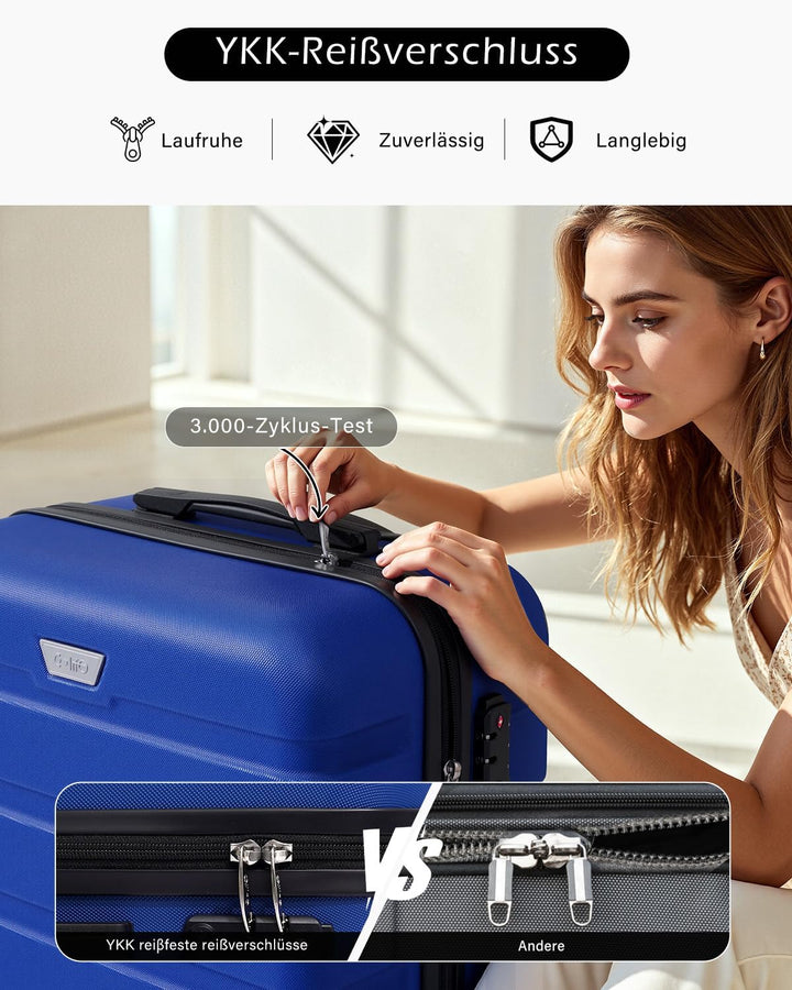 COOLIFE Koffer Gross 77cm XL, PC+ABS, Rollkoffer mit 360° Spinner Räder | TSA Zahlenschloss, Leicht