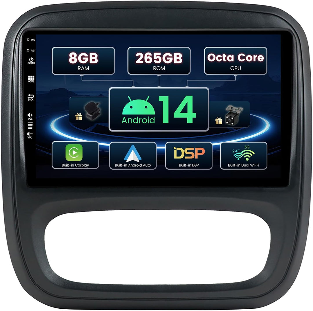BXLIYER ¦ 8G+256G ¦ Android 12 IPS Autoradio Passt für Renault trafic 3 / Opel Vivaro B (2014-2021)
