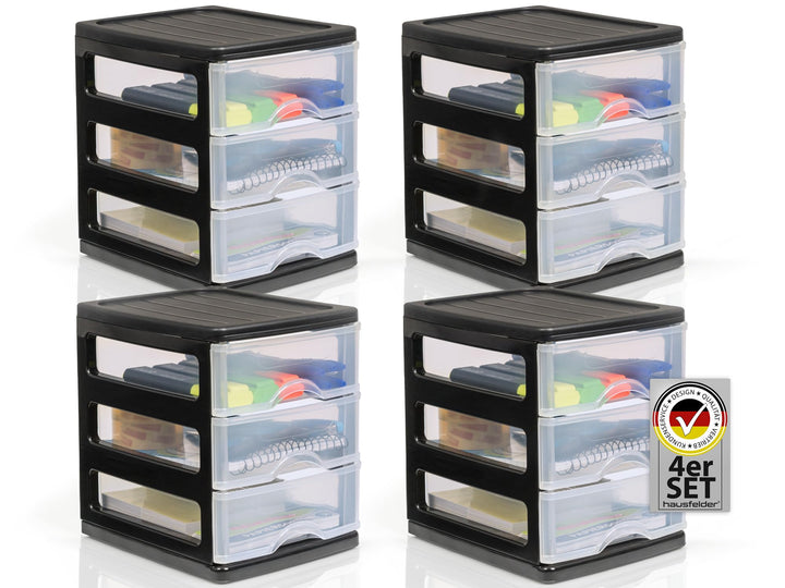 Hausfelder Schubladenschrank, Schubladencontainer, Schubladen Format A6, durchsichtige Schubladen, B