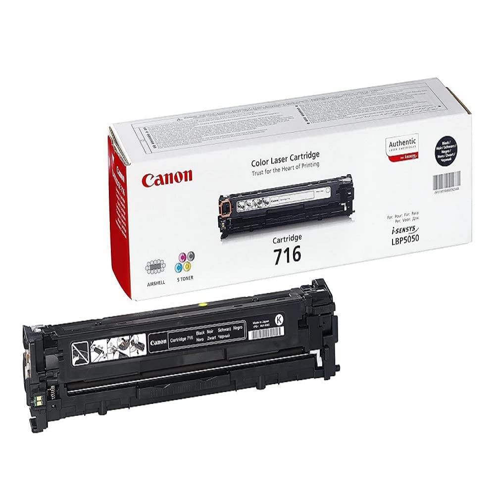 Canon 716 Bk original Toner Schwarz für ISensys Laserdrucker Toner Cartridge Schwarz, Toner Cartridg