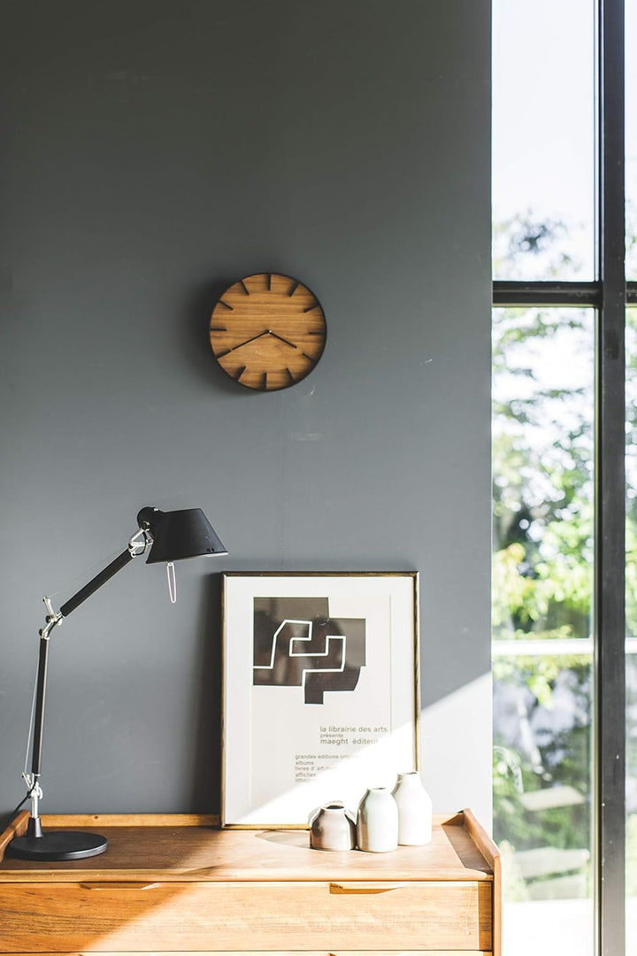 Wall clock - Rin - brown Schwarz Single, Schwarz Single
