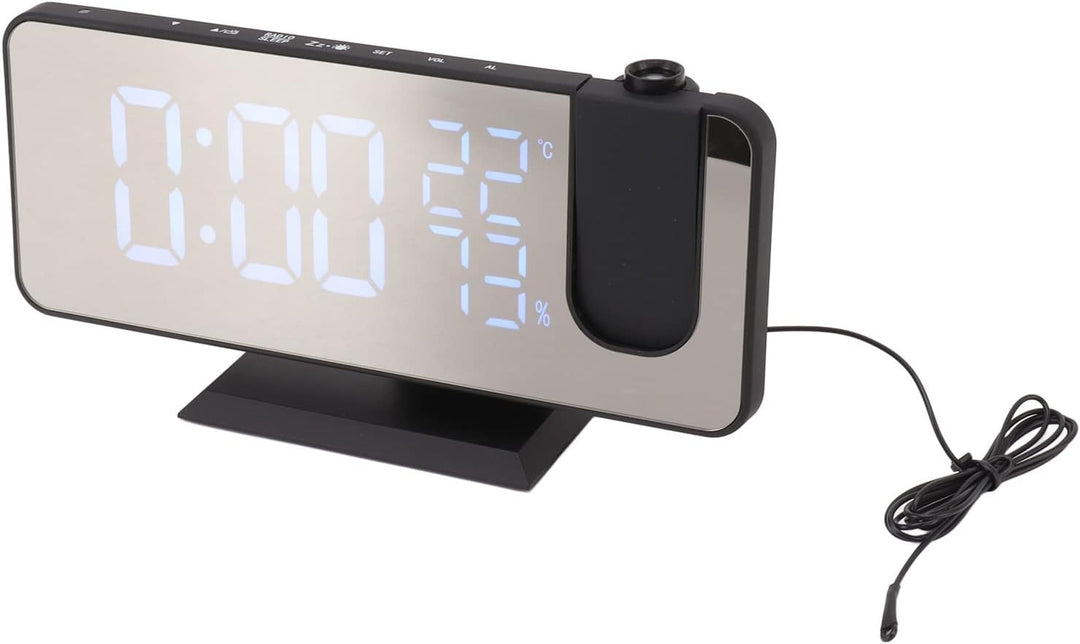 Zerodis LED-Digitalprojektionswecker, HD-Projektion, 180-Grad-Drehung, 2032-Knopfbatterie, ABS-LED-D