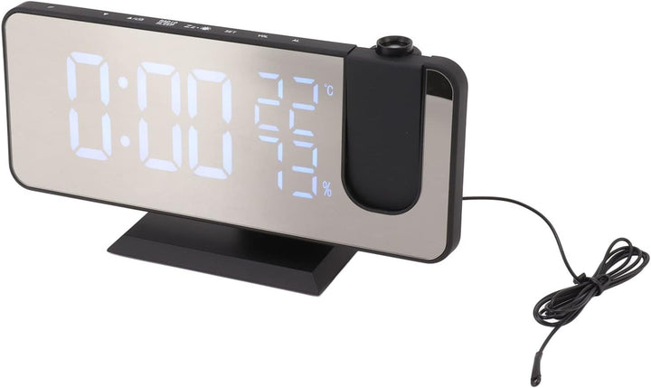 Zerodis LED-Digitalprojektionswecker, HD-Projektion, 180-Grad-Drehung, 2032-Knopfbatterie, ABS-LED-D