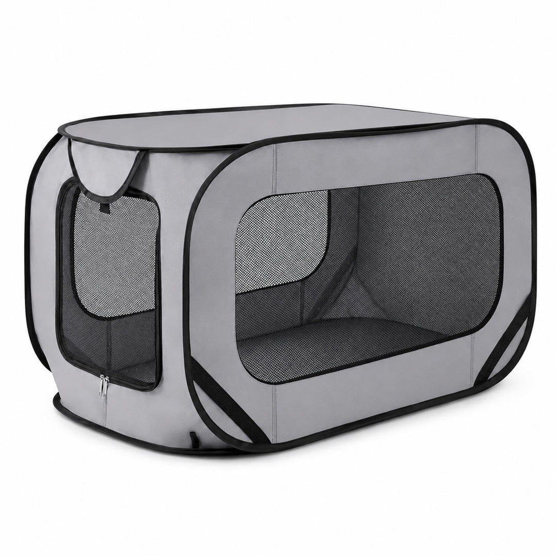 GOOGO Faltbare Hundebox Faltbar, 92×52×52 cm, Oxford Stoff Weiche Hundetransportbox Auto mit Atmungs