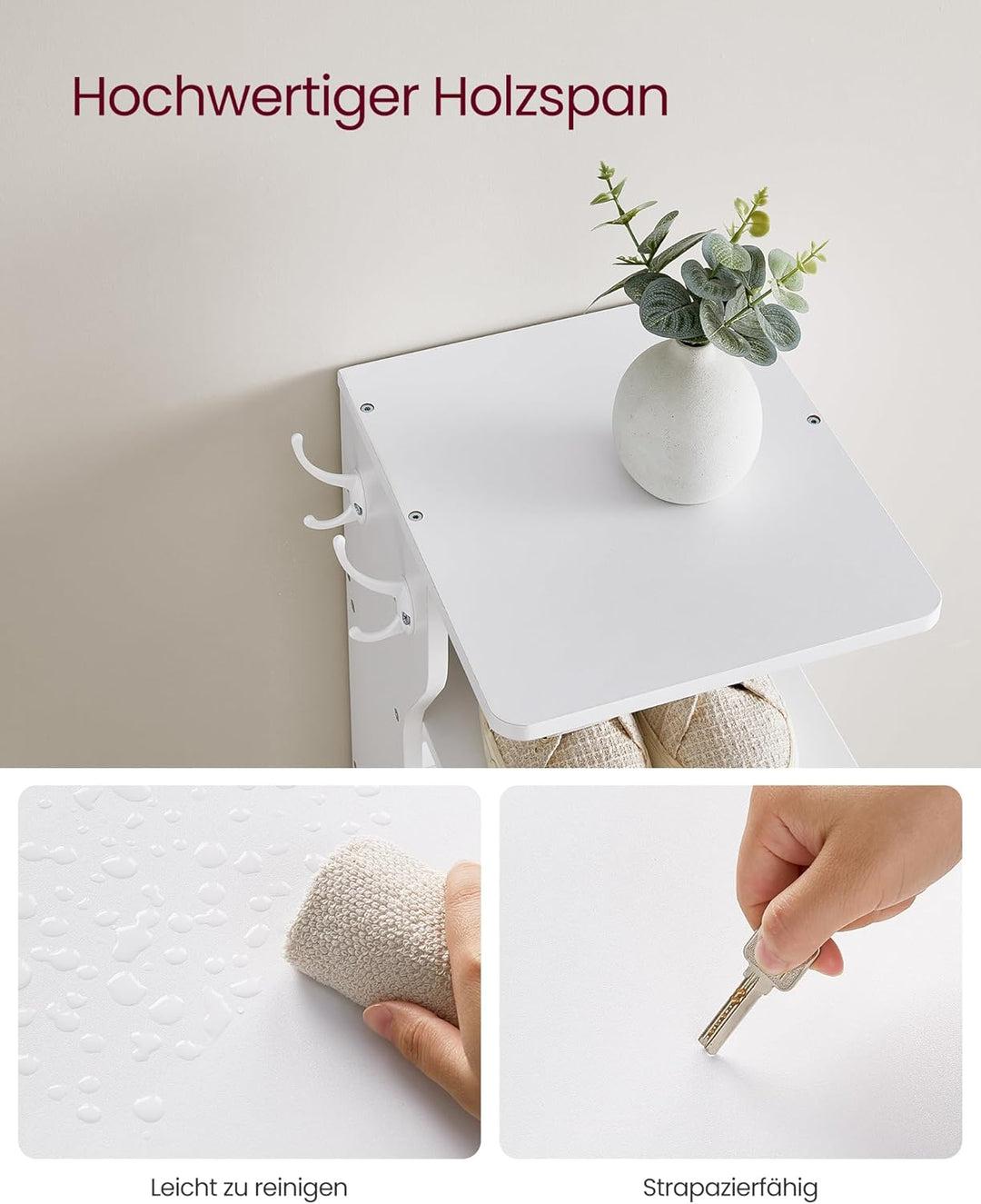 VASAGLE Schuhregal schmal, Standregal mit 7 Ebenen, platzsparend, für Eingangsbereich, Ecke, Schuhab