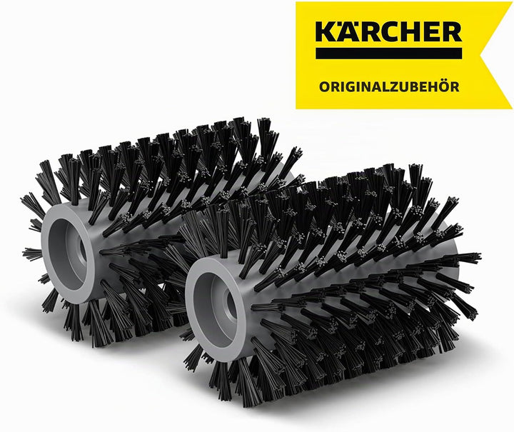 Kärcher Bürstenwalzenset Steinflächen für Terrassenreiniger PCL 3-18, geeignet für glatte Steinflies