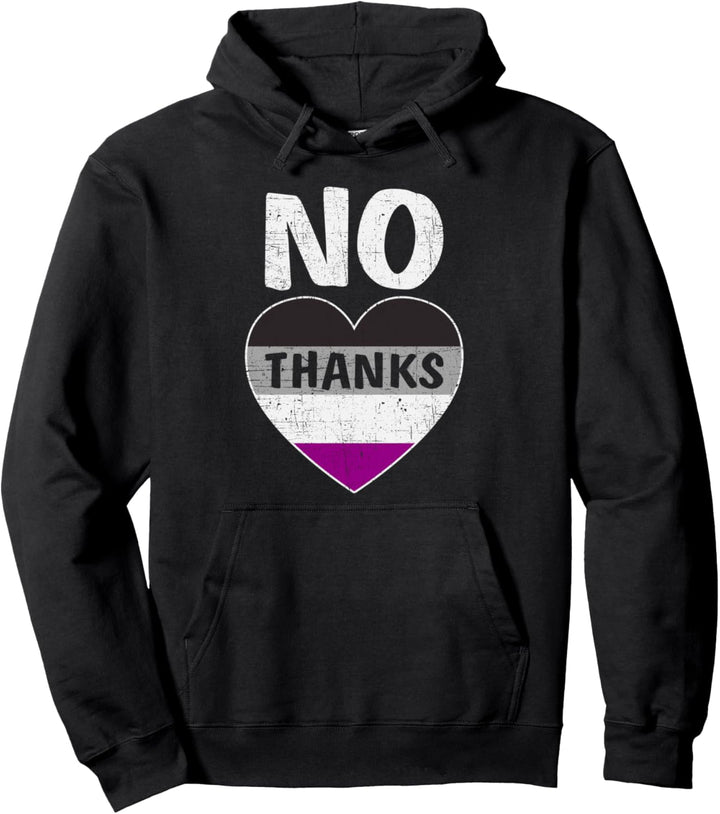Asexualität, No Thanks, Herz in Asexuellen Flaggenfarben Pullover Hoodie