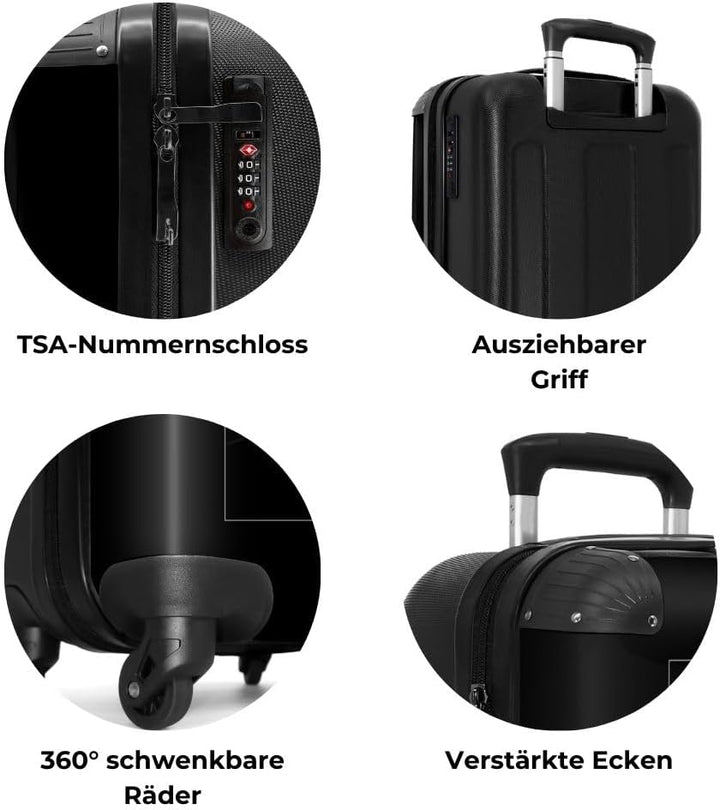 NoBoringSuitcases.com® Koffer Handgepäck Trolley Rollkoffer Kleine Reisekoffer mit 4 Rollen - Motors