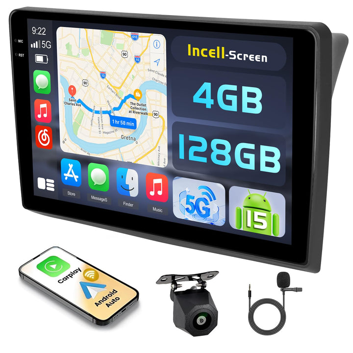 Hikity Android 15 4+128G Autoradio mit 9'' Incell Touchscreen für Renault Trafic 2/Opel Vivaro A/Nis
