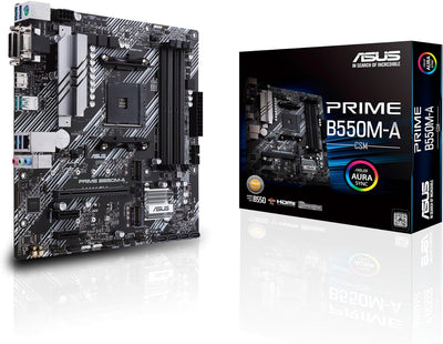 ASUS Prime B550M-A CSM Mainboard Sockel AM4 (Micro ATX, Ryzen, PCIe 4.0, 2X M.2, 1Gbit/s-Ethernet, W