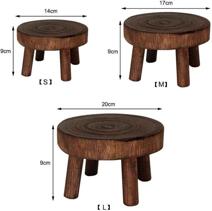 FIYSON Holz-Topfpflanzenständer Blumentopfhalter Holz Schemel Sukkulenten Ausstellungsständer Deko B