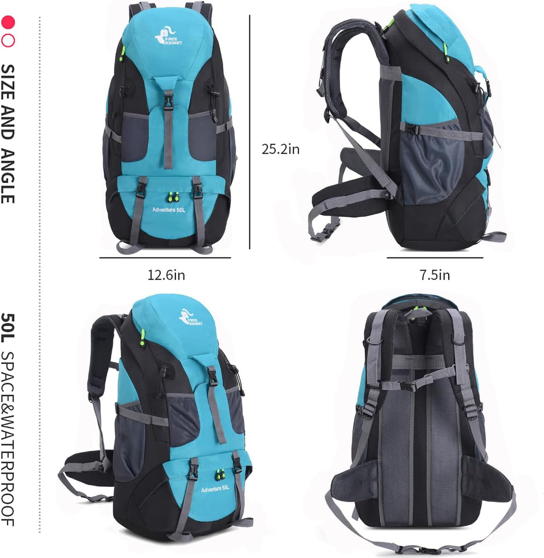 Bseash 50L Leichter wasserfester Wanderrucksack, Outdoor Sport Tagesrucksack Multifunktions Reisetas