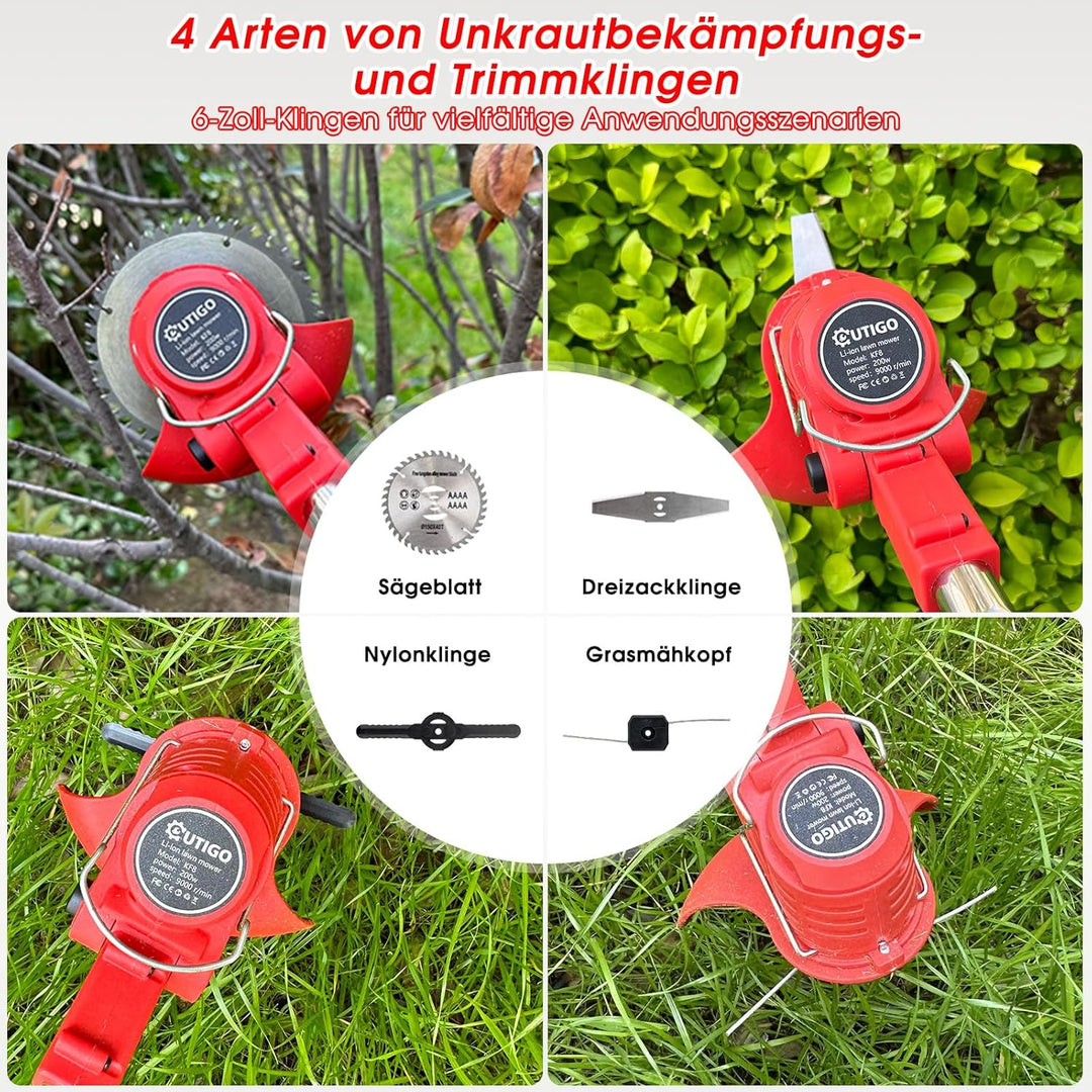 Akku-Rasentrimmer, batteriebetriebener Rasentrimmer mit 21 V, elektrischer Rasentrimmer ohne Kabel,m