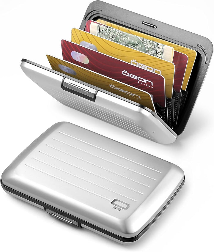 OGON Aluminium Geldbörse Smart Case V2 - Einfache Lagerung - Metallverschluss - Kartenetui mit RFID-
