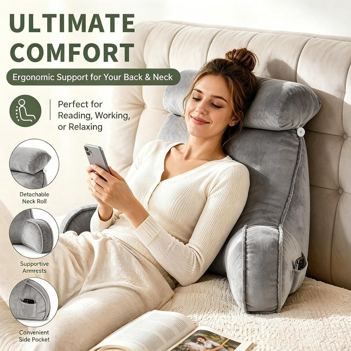 CEWROM Lesekissen für Bett Und Sofa, Lesekissen mit RüCkenlehne für Erwachsene, Reading Pillow aus M