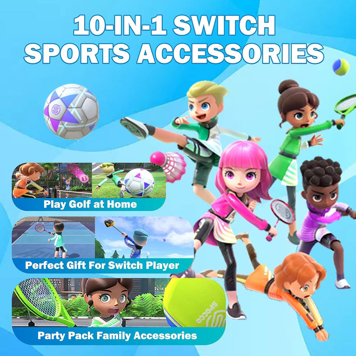 2024 Switch Spiele Zubehör Sets für Kinder Nintendo Switch Sports, 10-in-1-Familien Party Pack Spiel