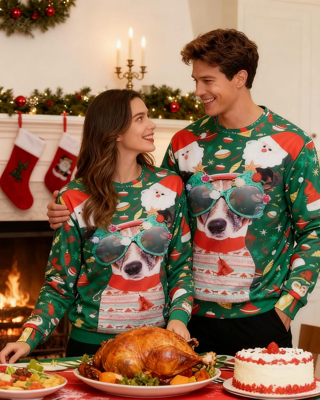 Herren Ugly Christmas Sweater Sweatshirts 3D Weihnachtspullover Damen Hässlich Weihnachten Witzig Ju