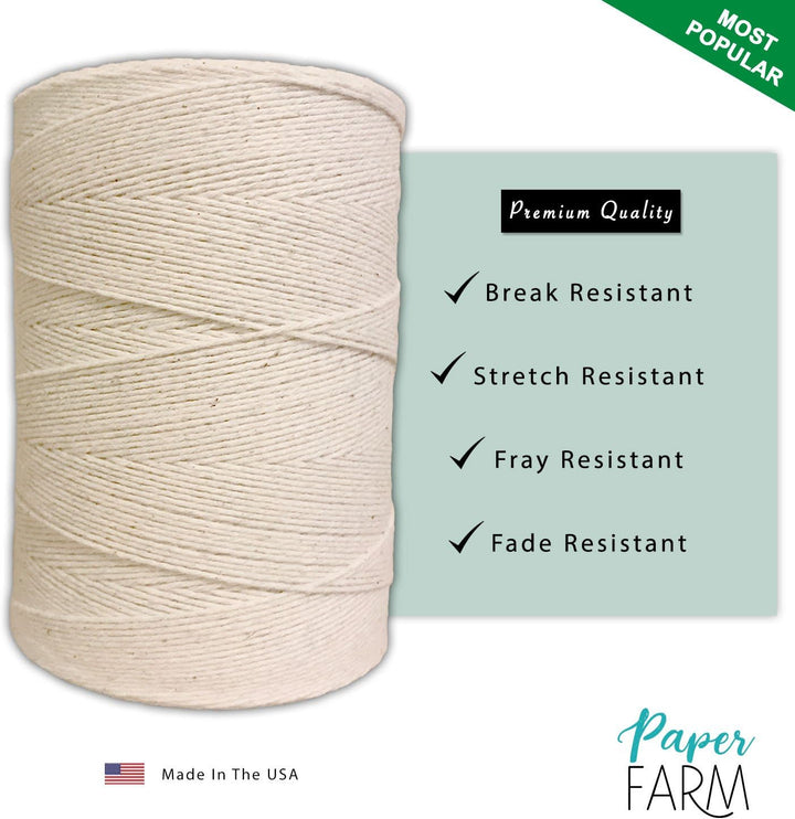 Durable Loom Warp Thread (Natur/Off-White), eine Spule, 8/4 Kettengarn (800 Yard), perfekt zum Weben
