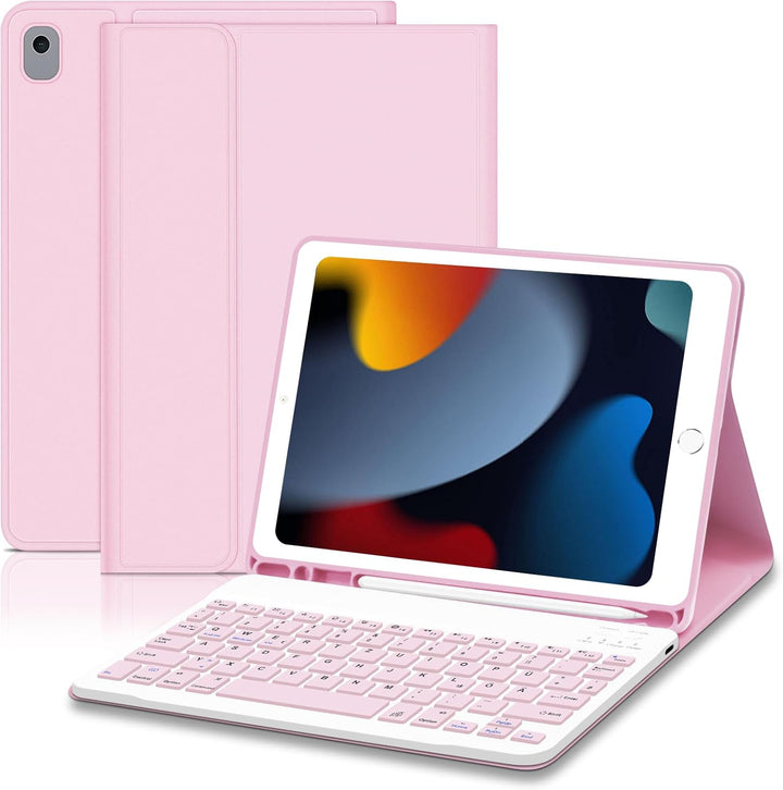 Tastatur Hülle für iPad 10.2 Zoll (9/8/ 7 Generation - 2021/2020/2019), Deutsches QWERTZ Tastatur Ma