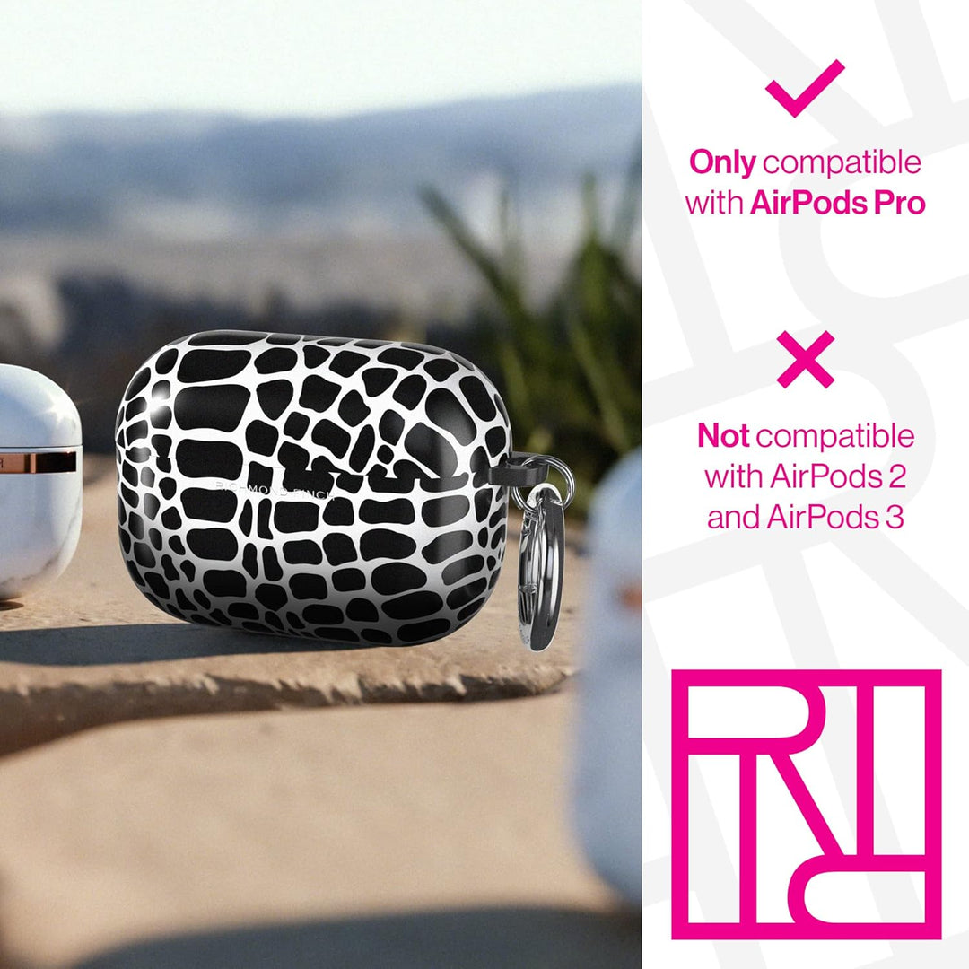 Richmond & Finch Kompatibel mit AirPods Pro Hülle, Schwarzes Kroko Schutzhülle Kompatibles Kabellose