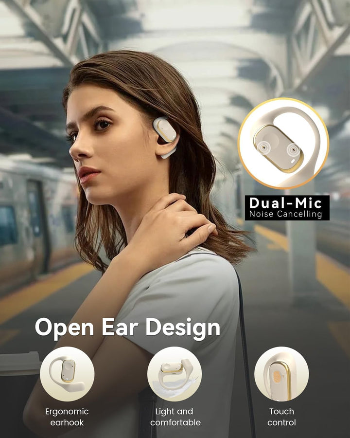 SANOTO Open Ear Kopfhörer Bluetooth 5.3, Touch Controlled Air Conduction Ohrhörer Kopfhörer Kabellos