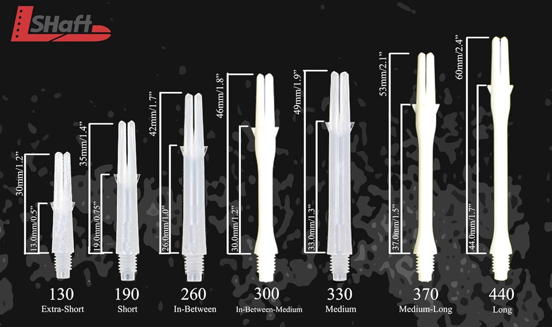LSTYLE Carbon Dart Shafts: Spins - for Soft Tip and Steel Tip Darts 13.0MM Transparent, 13.0MM Trans