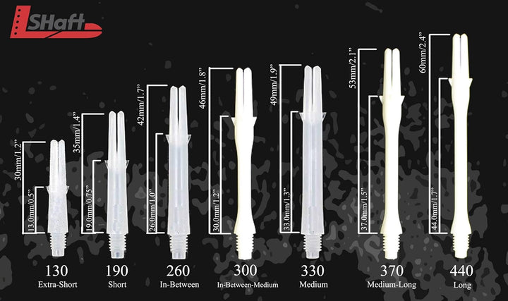 LSTYLE Carbon Dart Shafts: Spins - for Soft Tip and Steel Tip Darts 13.0MM Transparent, 13.0MM Trans