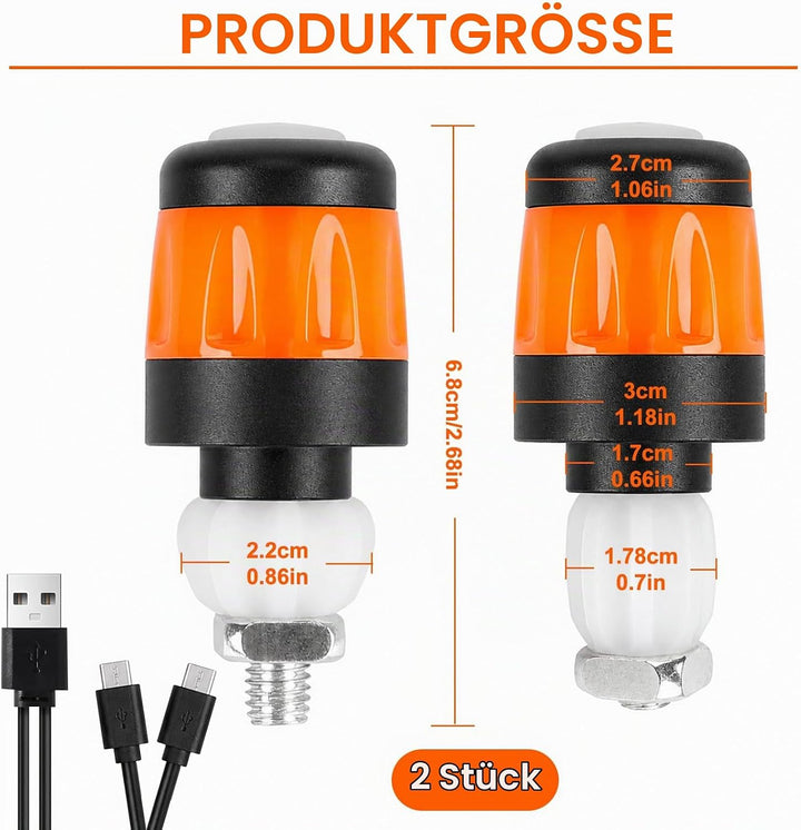 LED Lenkerleuchte, Blinker E Scooter Nachrüsten Set, Scooter Nachrüsten, Rechargeable, Blinker Lenke