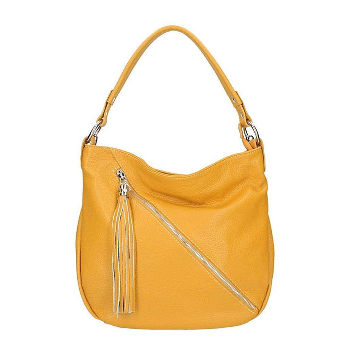 Made in Italy Damen Leder Tasche Shopper Schultertasche City Bag Crossover Umhängetasche Henkeltasch