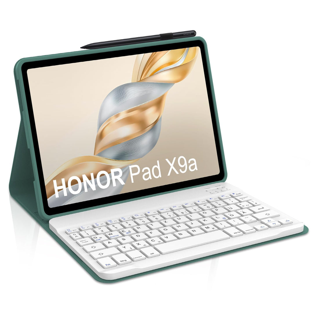 Hülle mit Tastatur für Honor Pad X9a 2025 11,5 Zoll, Abnehmbare Bluetooth Tastatur mit Deutschem QWE