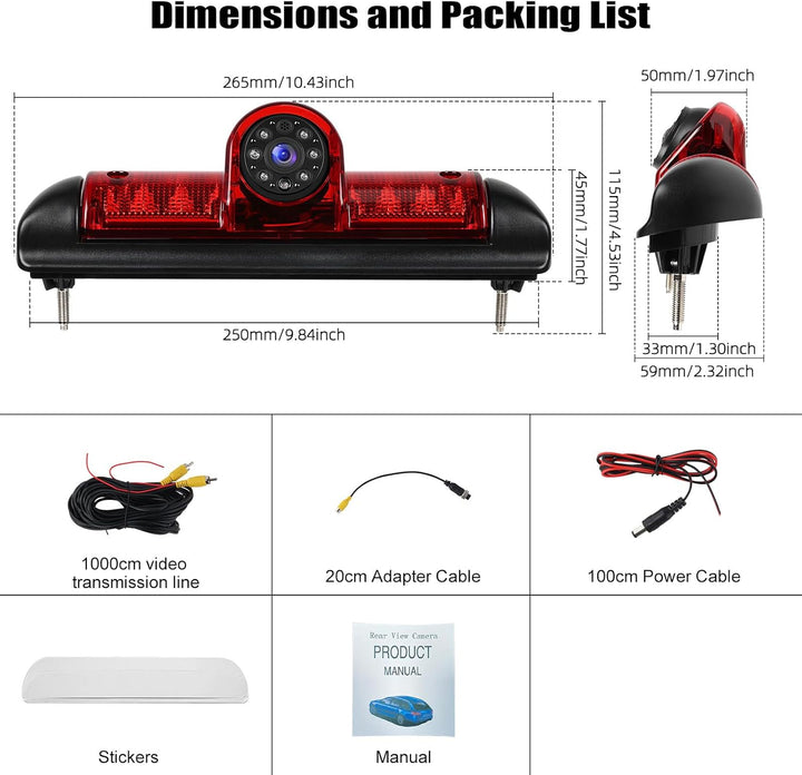 720P HD Rückfahrkamera für FIAT Ducato Late 3 gen 2006-2017 / Peugeot Boxer 2006-2017/ Citroen Jumpe