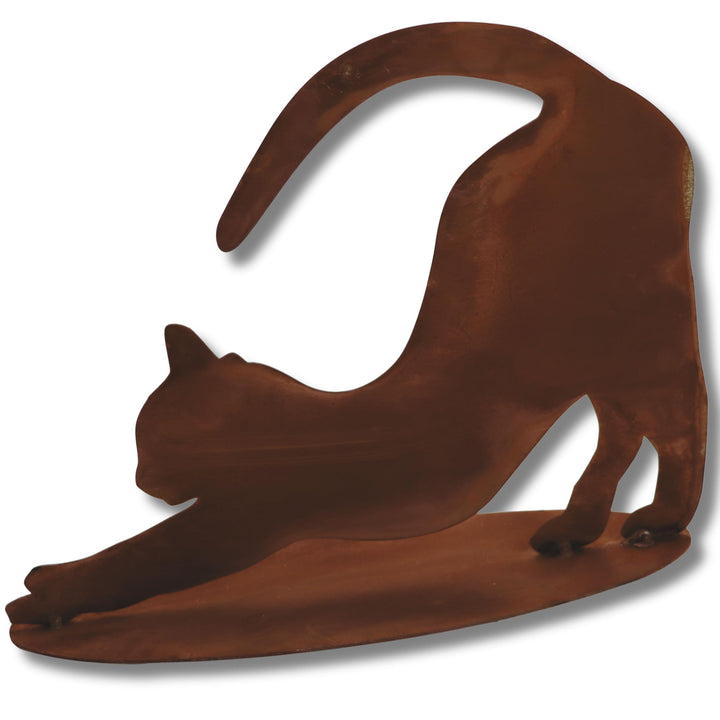 Rostikal Rost Katze Stehend 23 cm - Ausgefallene Katzenfigur, Gartendeko für Draussen Wetterfest, De