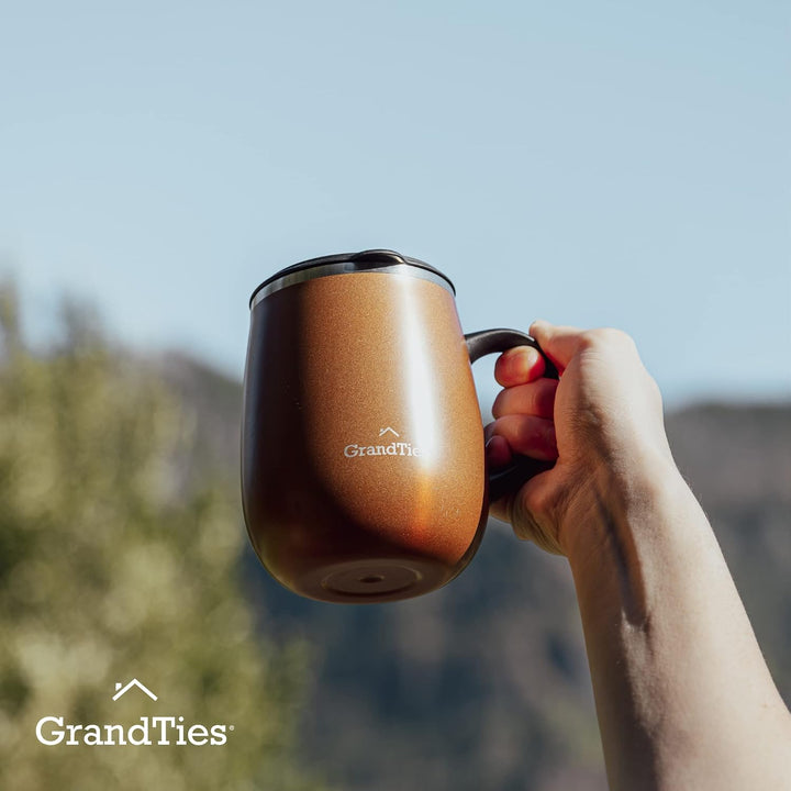 Grandties Isolierter Kaffeebecher mit Griff – Schiebedeckel für spritzwassergeschützte 460 ml-Form T