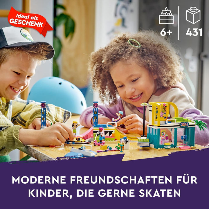 LEGO 41751 Friends Skatepark, Skateboard-Spielzeug für Mädchen und Jungen ab 6 Jahren, Mini-Puppen S