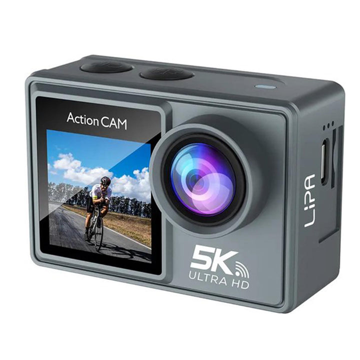 Lipa AT-M40R 5K Action Kamera IPS Wifi - Action Kamera wasserdicht - IMX Sensor - 21 Zubehör- 5K Auf