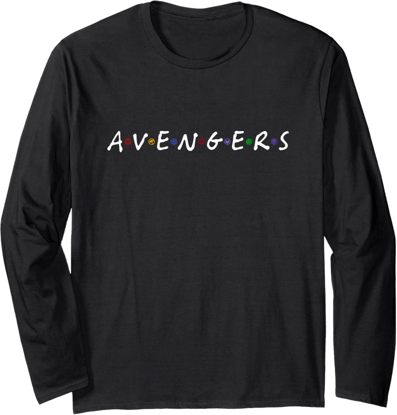 Marvel Avengers 90s TV Logo Langarmshirt