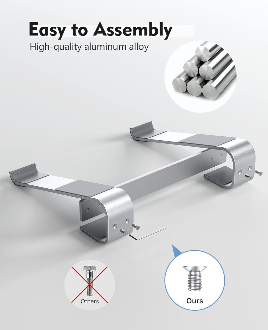 Soqool, Laptop-Ständer für den Schreibtisch, ergonomischer, belüfteter Notebook-Ständer aus Aluminiu