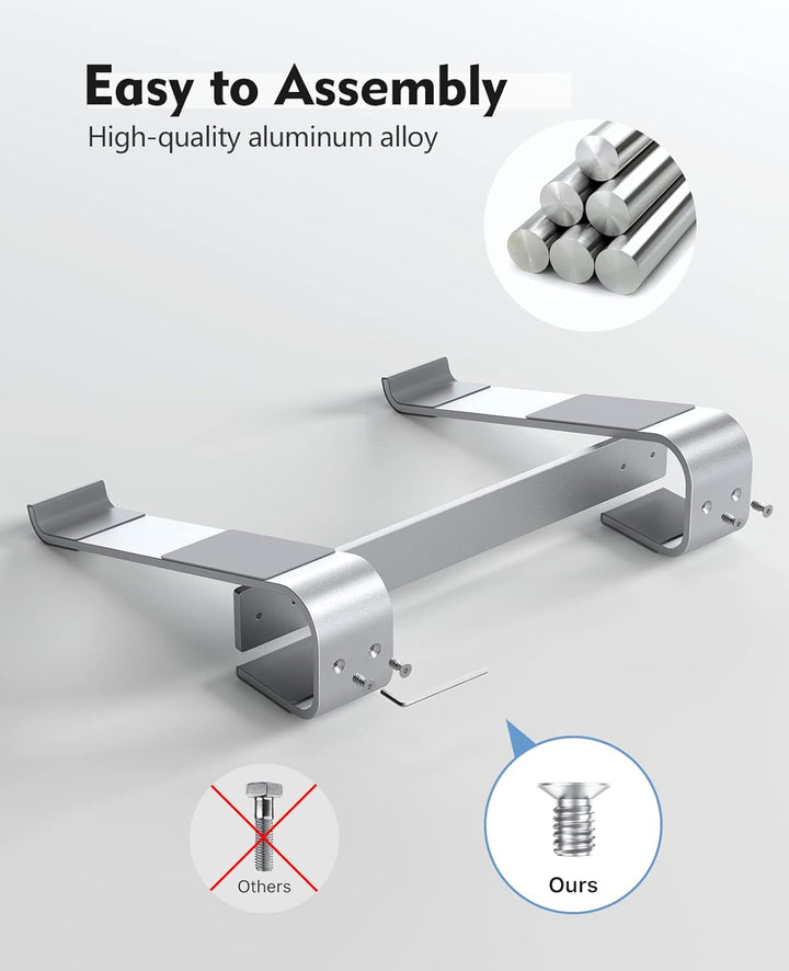 Soqool, Laptop-Ständer für den Schreibtisch, ergonomischer, belüfteter Notebook-Ständer aus Aluminiu