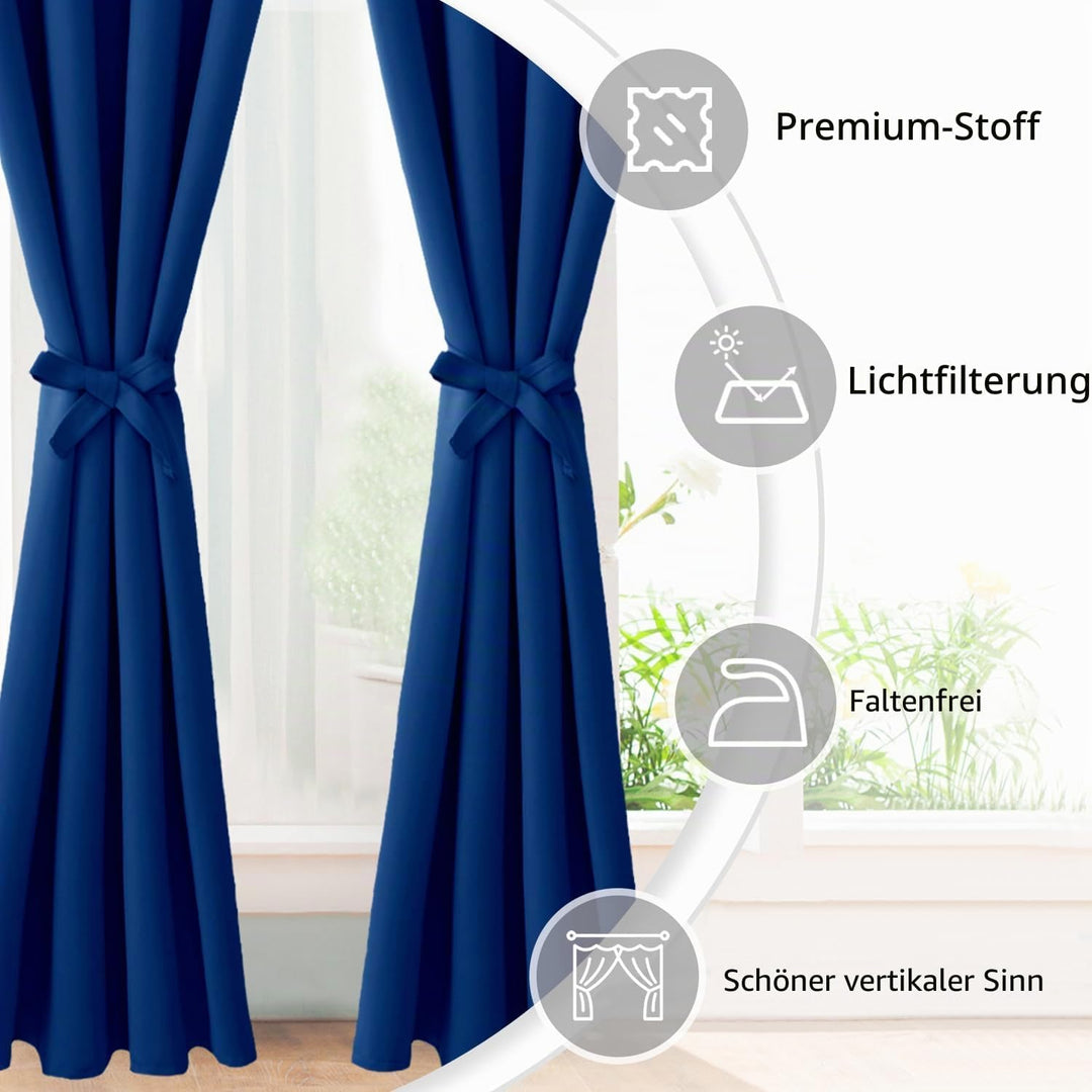 JIUZHEN Vorhänge Blickdicht mit Ösen Verdunklungs Gardinen Schlafzimmer Blickdichte Vorhänge Ösensch