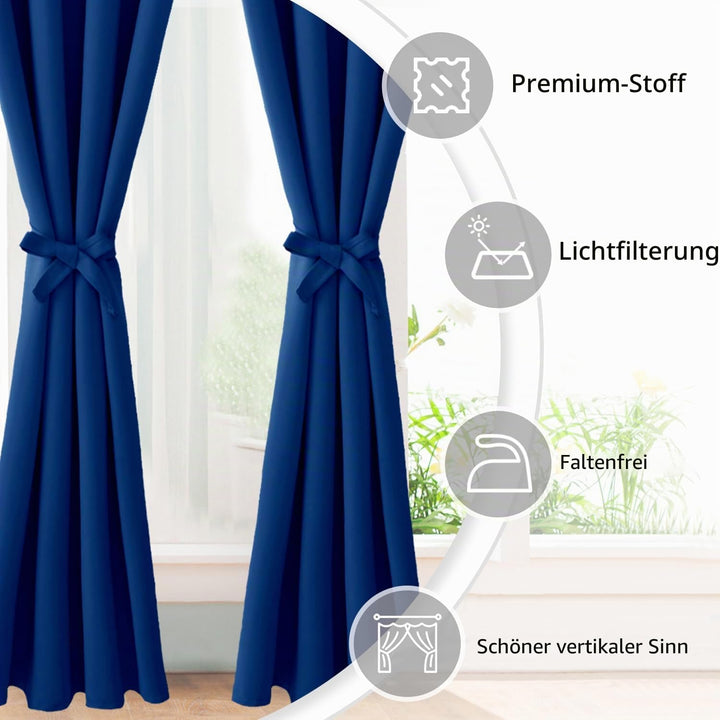 JIUZHEN Vorhänge Blickdicht mit Ösen Verdunklungs Gardinen Schlafzimmer Blickdichte Vorhänge Ösensch