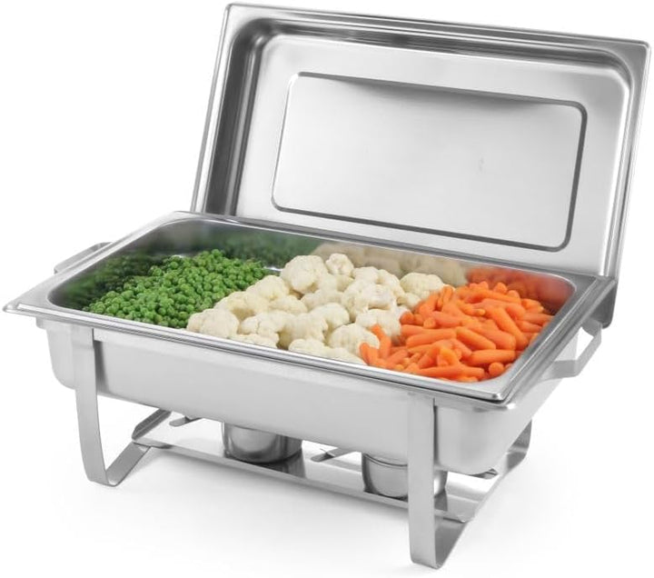 HENDI Chafing Dish 1/1, Gastronorm, mit hochglanzpoliertem, einsteckbarem Deckel. Inkl. Brennpastenb