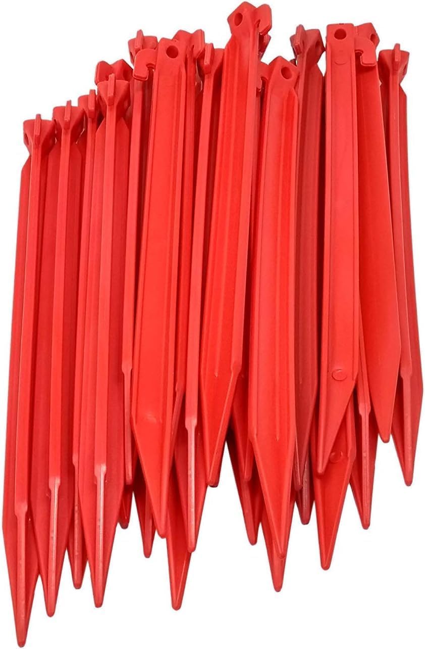 ToCi 48 x Kunststoff Heringe 30 cm | Zeltheringe für Outdoor Camping Zelte Garten | weiche & sandige