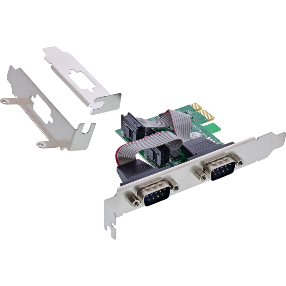 InLine PCIe Schnittstellenkarte, 2X Seriell RS-232, COM-Port, AX99100, Low-Profile, für Windows & Li