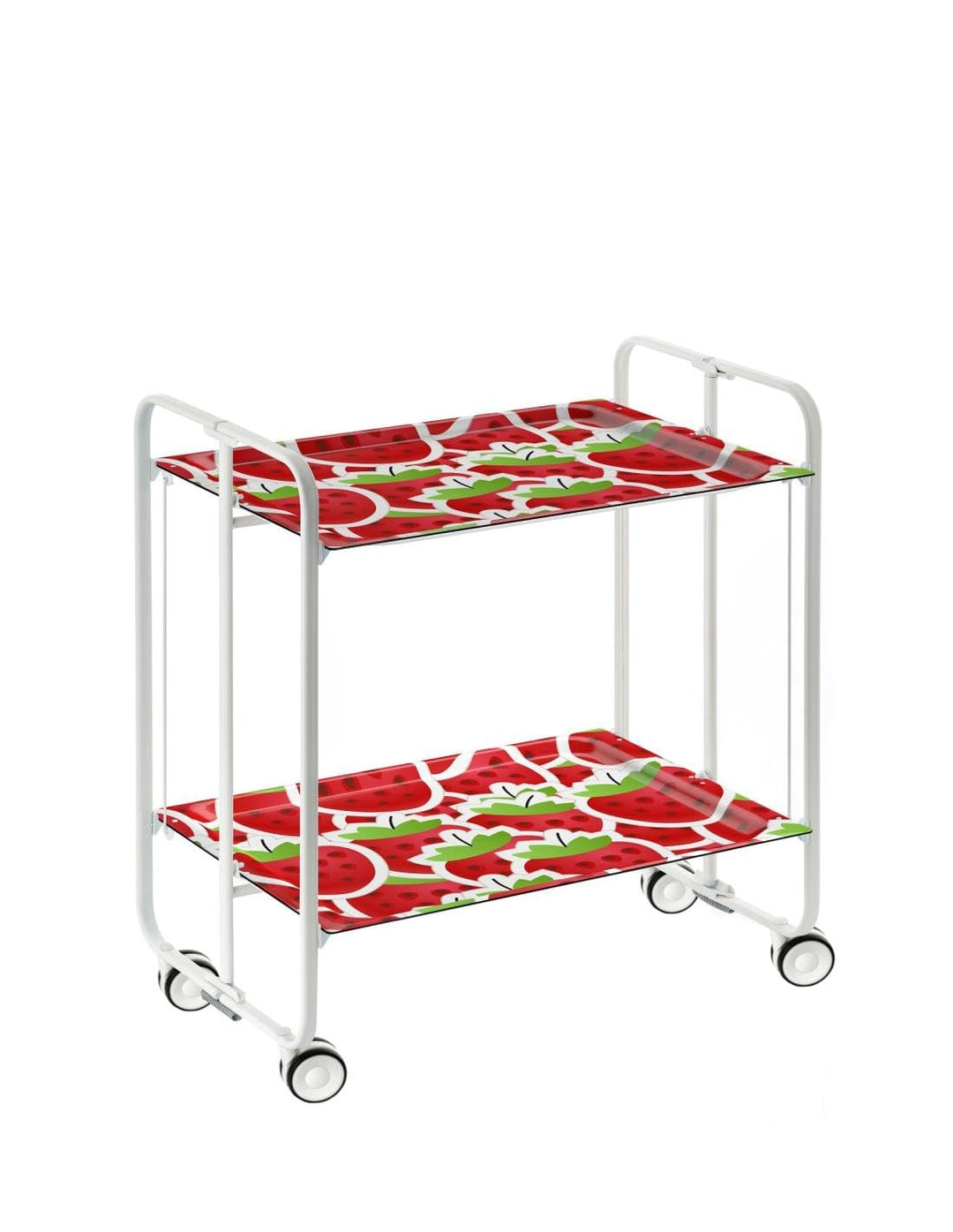 DON HIERRO - Servierwagen weiss, klappbar, 2 Böden. Rollwagen BAUHAUS-57 66 x 43 x 72 cm. 57, 66 x 4