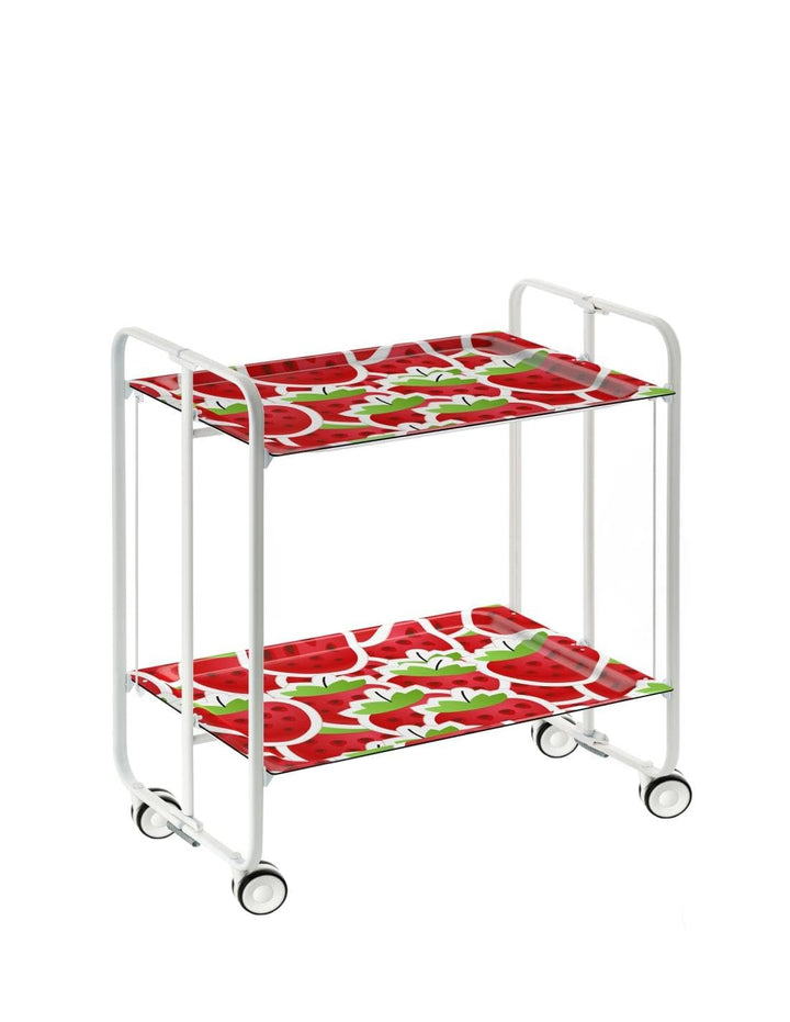 DON HIERRO - Servierwagen weiss, klappbar, 2 Böden. Rollwagen BAUHAUS-57 66 x 43 x 72 cm. 57, 66 x 4