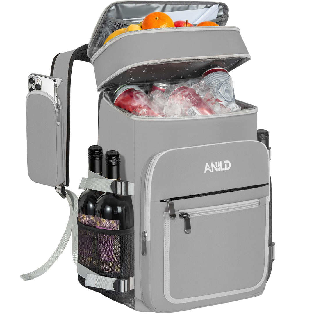 40 Dosen Isolierter Kühlrucksack 30L, Thermo Rucksack Gross, Auslaufsichere wasserdichte Picknickruc