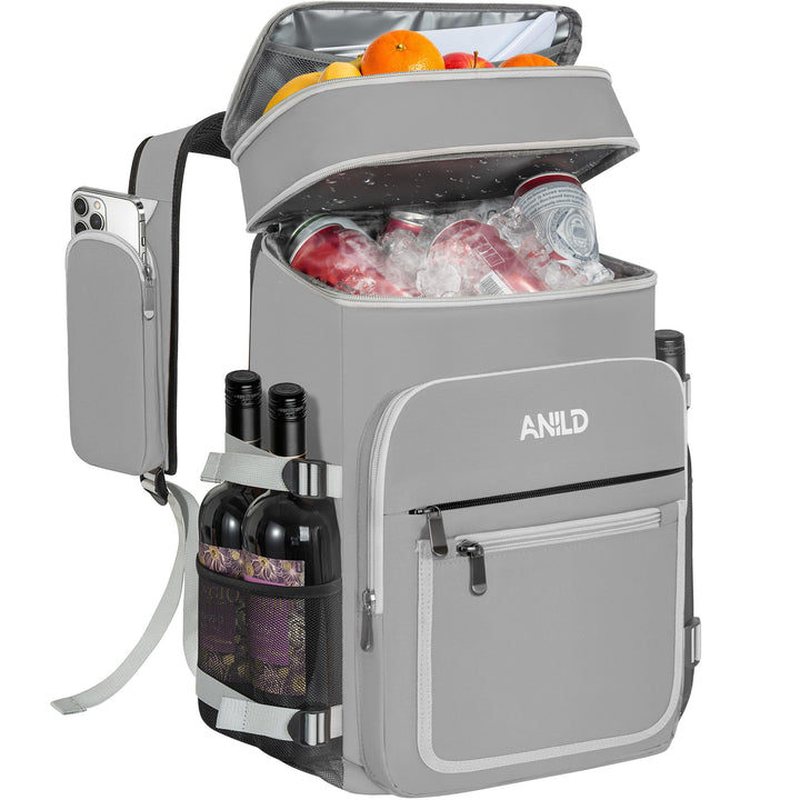 40 Dosen Isolierter Kühlrucksack 30L, Thermo Rucksack Gross, Auslaufsichere wasserdichte Picknickruc
