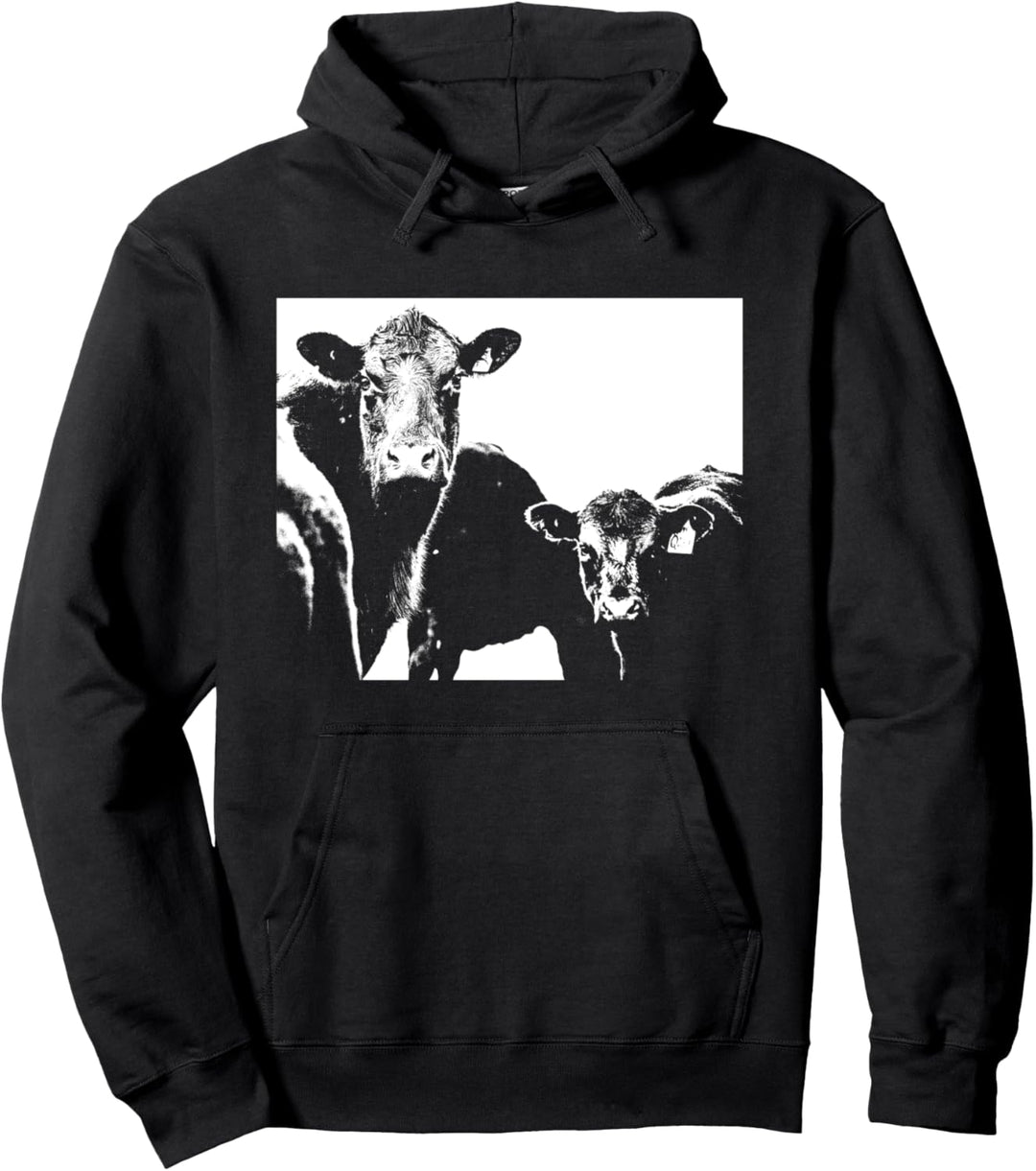 Kuh Rinder Bauer Milchkühe Tier Vintage Distressed Foto Pullover Hoodie