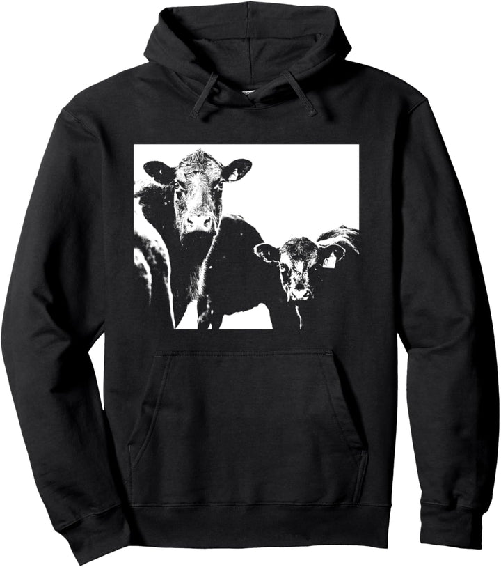 Kuh Rinder Bauer Milchkühe Tier Vintage Distressed Foto Pullover Hoodie